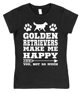 Camiseta Golden Retrievers Make Me Happy Golden Retriever Regalo Golden Retriever - Imagen 1 de 2
