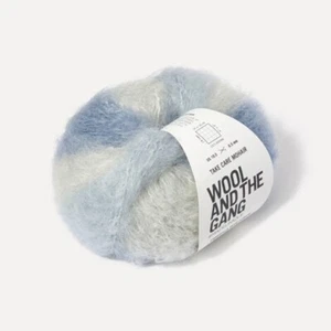 Wool and the Gang ::Take Care Mohair Stripe:: Garn Regenschirm blau gestreift - Bild 1 von 5