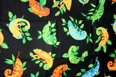 VERY LARGE, VERY UGLY, VERY COLORFUL LIZARDS - 100% COTTON FABRIC - Image 1 of 4