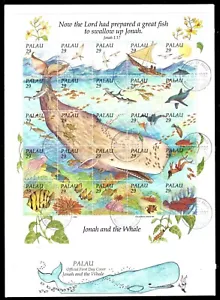 PALAU 321 - Jonah and the Whale "Pane of 25" First Day Cover (pb19385) - Picture 1 of 1