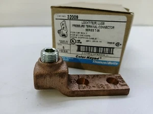 Box of (5) Thomas & Betts 32009 Long Tongue LockTite 2 Hole Lug #1-2/0 Connector - Picture 1 of 5