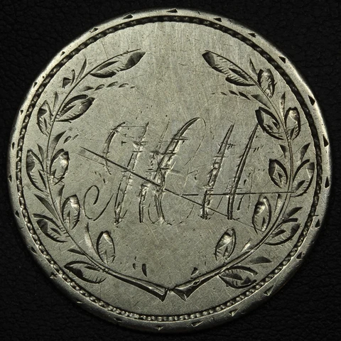 1877 Engraved Reverse Seated Liberty Silver Half Dollar - Cleaned Cover