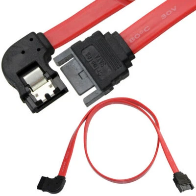 1.5" Serial SATA ATA DATA Angle 90° Male to Female Cable Adapter Extension Plug - Image 1 of 2