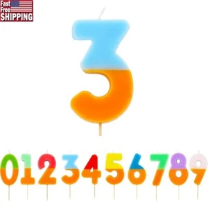 Colorful Number 3 Candle Birthday Cake Topper Party Decoration Kids Boys Girls - Picture 1 of 7