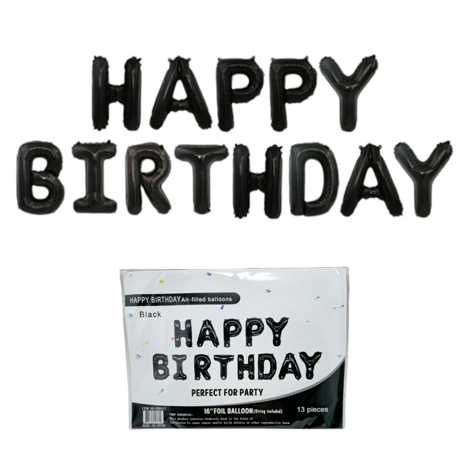 Happy Birthday Balloons Banner 16" Decoration Letter Balloons BDay Letters - Image 1 of 1