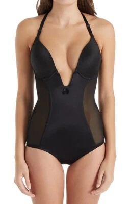 Body VA BIEN Negro Ultra Lift Plunge Panel Satinado, EE. UU. 34C, UK 34C, NUEVO SIN ETIQUETAS Foto 1 de 4