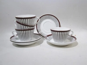 Midcentury Gustavsberg Sweden Spisa Ribb 4 Mokka Demitasse Tassen & Untertassen Stig L - Bild 1 von 6