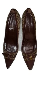RAMON TENZA TIGER PRINT/PATTERN BROWN TRIM LADIES SHOES POINTED TOE SIZE 11 M - Picture 1 of 9
