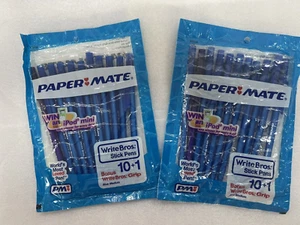 2 Packs Paper Mate Write Bros Ball Point Pens Blue Ink Medium NOS 2005 - Picture 1 of 11