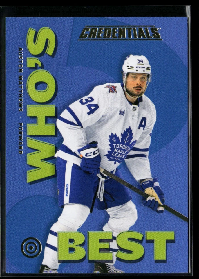 2023-24 Upper Deck Credentials Who's Best #WB-AM Auston Matthews - Image 1 of 2