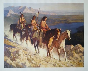 Howard Terpning TRAIL ALONG THE BACKBONE Limited Canvas Print 37/135 Free ship - Picture 1 of 4