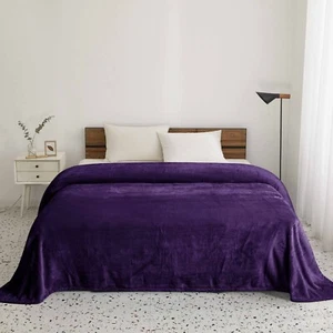 Fleece Blanket Large Faux Fur 400 GSM Super Soft Reversible Warm Sofa Bed Throws - Picture 1 of 36