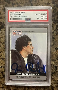 SUPERBOWL XV RAIDERS MVP JIM PLUNKETT AUTOGRAPHED AND AUTHENTICATED BY PSA - Picture 1 of 3