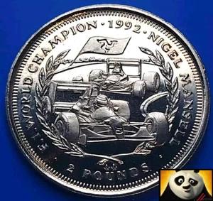 1993 Isle of Man IOM £2 Two Pound Nigel Mansell F1 Formula 1 Champion Coin - Picture 1 of 3