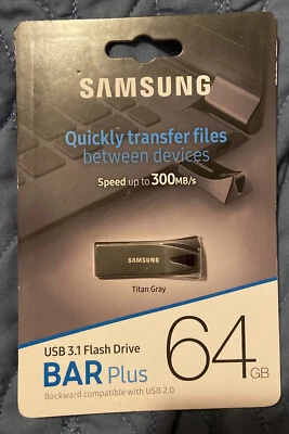 Unidad Flash Samsung USB 3.1 BAR Plus 64 GB Nueva Precintada Foto 1 de 2