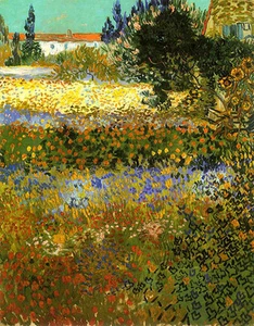 Vincent Van Gogh Giardino in Fiore Arles Stampa Vintage - Foto 1 di 1