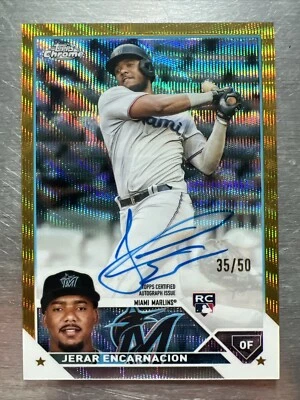 Jerar Encarnacion 2023 Topps Chrome Gold Wave /50 Refractor Auto RC🔥INVEST🔥📈 - Image 1 of 2