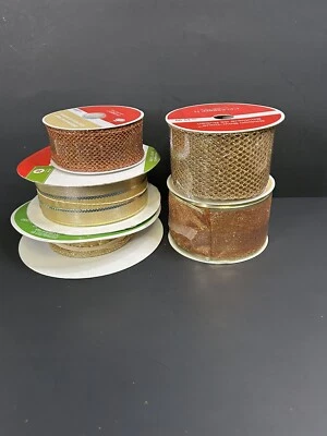 Lote de 5 cintas con cable doradas metálicas brillantes texturizadas Foto 1 de 4