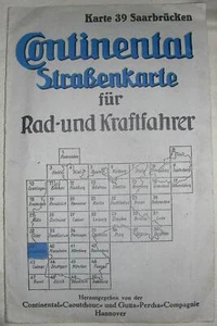 Alte Continental Straßenkarte Saarbrücken (ca. 1930) - Picture 1 of 3