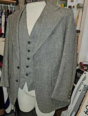 Traje de tweed de tres piezas años 60 de colección para hombre 40R 34x29 a medida en EE. UU./Indiana Jones Foto 1 de 4