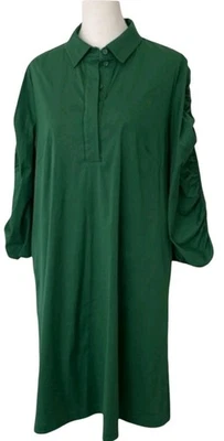 Vestido Camisa Chico’s Manga Acanalada Popover Verde Jardín Talla 1 (EE. UU. Talla 8) Usado en Excelente Condición Foto 1 de 4