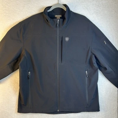 Ariat Vernon 2.0 Softshell Fleece Jacket Mens XL Black Full Zip Outdoor Western - Image 1 of 4