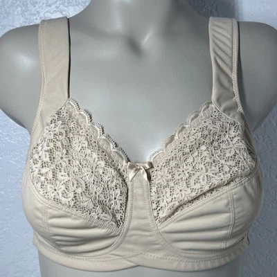 Anita Havanna Post Mastectomy Soft Cup Bra 40A Desert Beige Lace Bow - Image 1 of 4