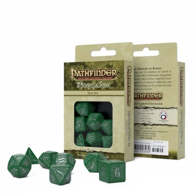 Juego De Rol Pathfinder Kingmaker Set De Dados Paizo Q-Workshop Verde NUEVO - Imagen 1 de 2