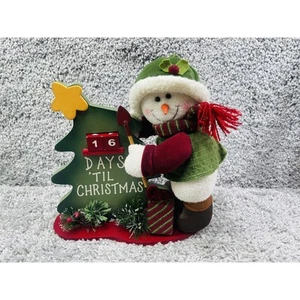Countdown Days til Christmas w Snowman Plush Wooden Base Tree Numbers Advent - Picture 1 of 12