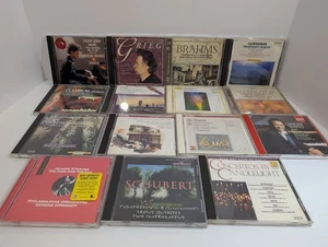 mixed lot 15 Classical Music CDs Shubert Grieg Brahms Mozart Symphonies Watzes - Foto 1 di 16