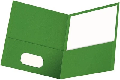 Oxford Twin-Pocket Folders, Textured Paper, 25 Count (Pack of 1), Green  - Image 1 of 4