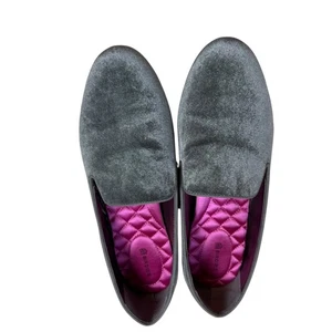 Birdies The Starling Mocasín de Terciopelo Plano Mujer Talla 9.5 Gris Acolchado Plantilla Rosa - Imagen 1 de 7