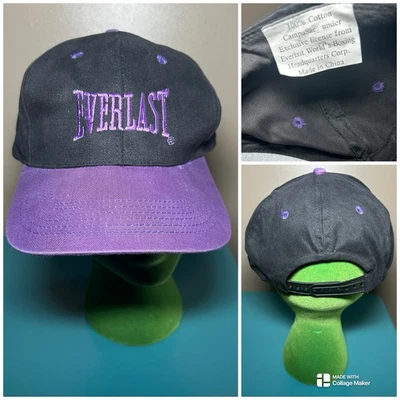 RARO De Colección Años 90 Everlast Boxeo Snapback Sombrero 2 Tonos Negro Muscular Gimnasio Años 90 De Colección Foto 1 de 4