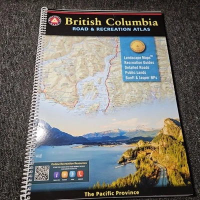 British Columbia Road Recreation Atlas  cartographic Canada MAP Pacific Province - Image 1 of 4