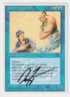 Signed Italian Mahamoti Djinn Proof MP 4th Artist Dan Frazier 1995 MTG Magic AP! - Image 1 of 2