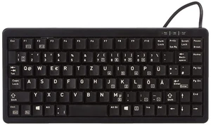 CHERRY USB/PS2 Wired Mini Compact Keyboard - Black (German Layout) G (US IMPORT) - Picture 1 of 4