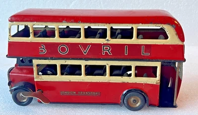 Tri-ang Minic 60m - Post War Double Decker Bus Tinplate Clockwork with Key Works - Image 1 of 4