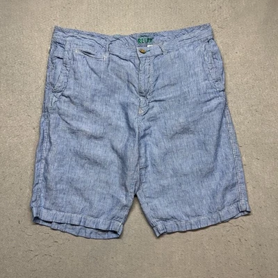 Pantalones Cortos Tommy Bahama Relax Lino Rayas Frente Plano Para Hombre Talla 38 Azul Blanco Foto 1 de 4