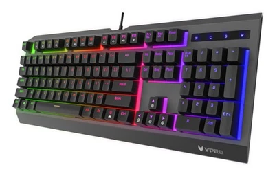 Rapoo Gaming Keyboard V52s Wired USB BACKLIT Qwerty Black Membrane 104 Keys - Image 1 of 4