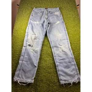 Lee Loose Fit Carpenter Jeans Mens 31x32 Light Wash Distressed Workwear - Picture 1 of 6