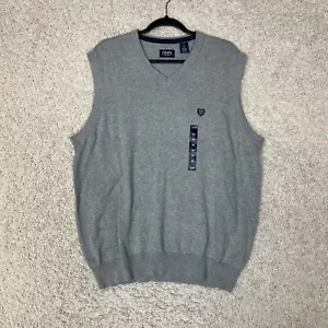 Chaps Sweater Vest Mens XL GrayKnit Stretch Pullover Preppy Casual Basic - Picture 1 of 8