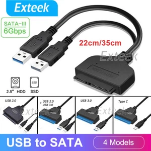 SATA to USB 3.0 2.0 Type C Adapter Cable for 2.5" Hard Drive SSD HDD Laptop Data - Picture 1 of 13