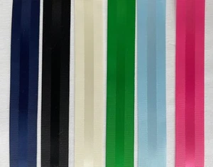 Grosgrain edge satin center Grosgrain ribbon weddings gifting 5/8" 7/8" 1.5" - Picture 1 of 8