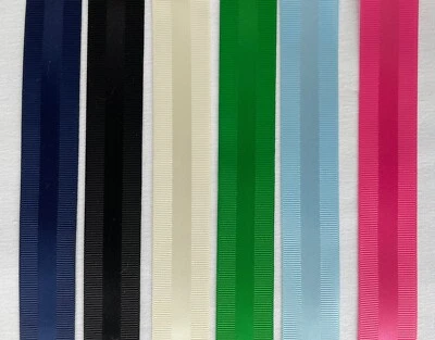 Grosgrain edge satin center Grosgrain ribbon weddings gifting 5/8" 7/8" 1.5" - Image 1 of 4