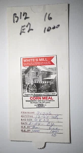 Vintage Paper Sack Bag - WHITE'S MILL, CORN MEAL, ABINGDON VA 2004 - Picture 1 of 1