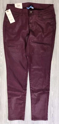Simply Vera Vera Wang 10 Skinny Plum Purple Mid Rise Skinny Leg Stretch Jean - Image 1 of 4