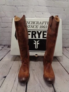 FRYE 70068 Carson Button Tall Cognac Leather Riding Boots Size 6 M $398 MSRP - Picture 1 of 19