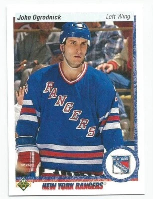 JOHN OGRODNICK 1990-91 UPPER DECK CARD NEAR MINT CONDITION - Image 1 of 2