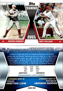 2011 Topps Diamond Duos Rogers Hornsby/Matt Holliday #DD-HO St. Louis Cardinals - Picture 1 of 3