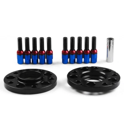 Blue Hubcentric Wheel Spacers M14x1.25 Tapered Bolts For BMW F Series F10 F12 - Image 1 of 4